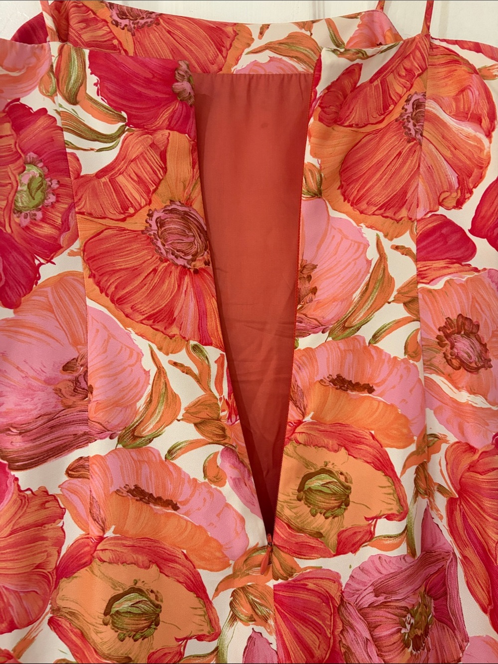 Ann Taylor Floral Midi Dress in Red, Pink, Orange - Picture 6 of 8